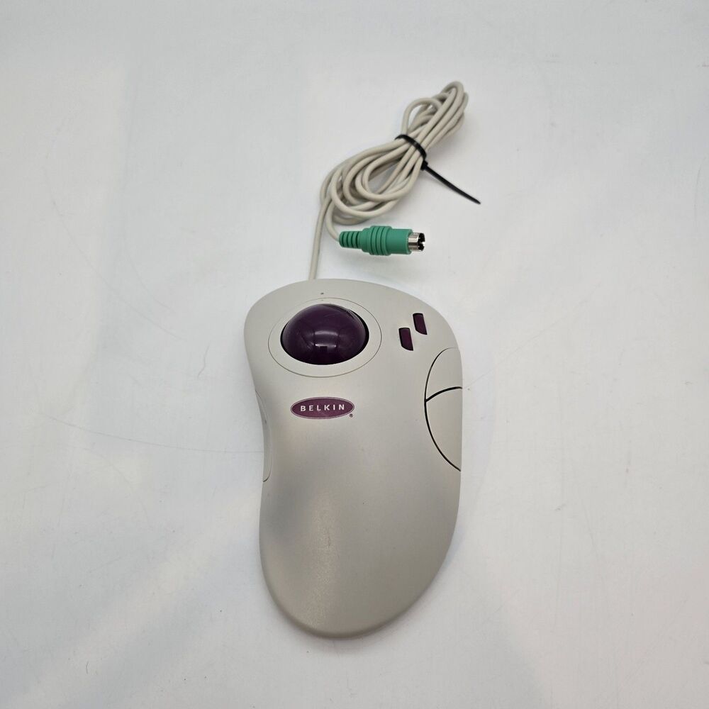 Belkin Trackmaster Trackball Mouse F8E189 PS/2 Vintage Computer 3 Button